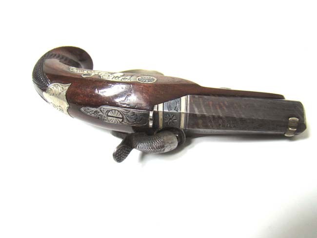 An EXCELLENT near mint condition Silver Banded and Engraved Philadelphia Pocket Derringer circa 1845 to 1871. — image 4